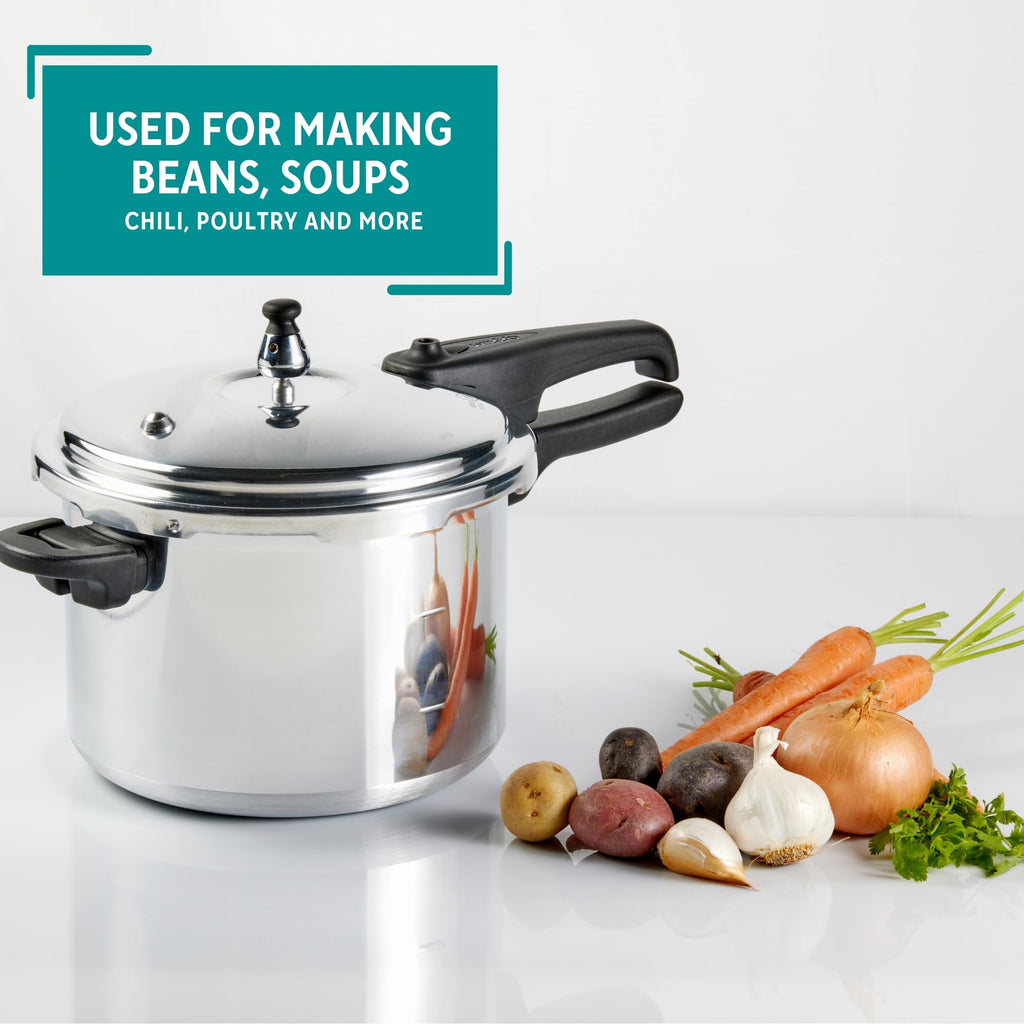 Polished Aluminum 8-Quart Pressure Cooker D4776