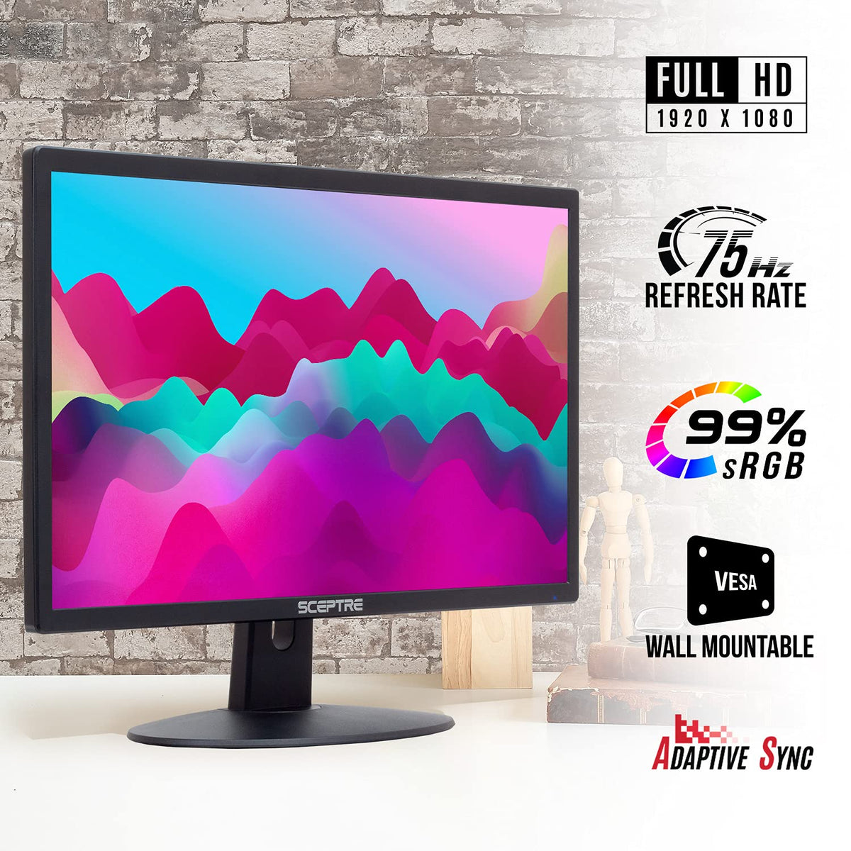22-Inch 75Hz 1080p LED Monitor with Speakers X282158
