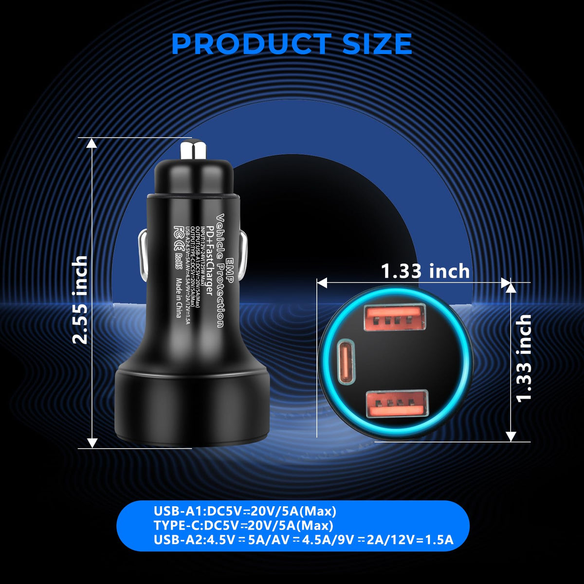 Vehicle Protection with USB Sockets for 12-Volt DC E29237