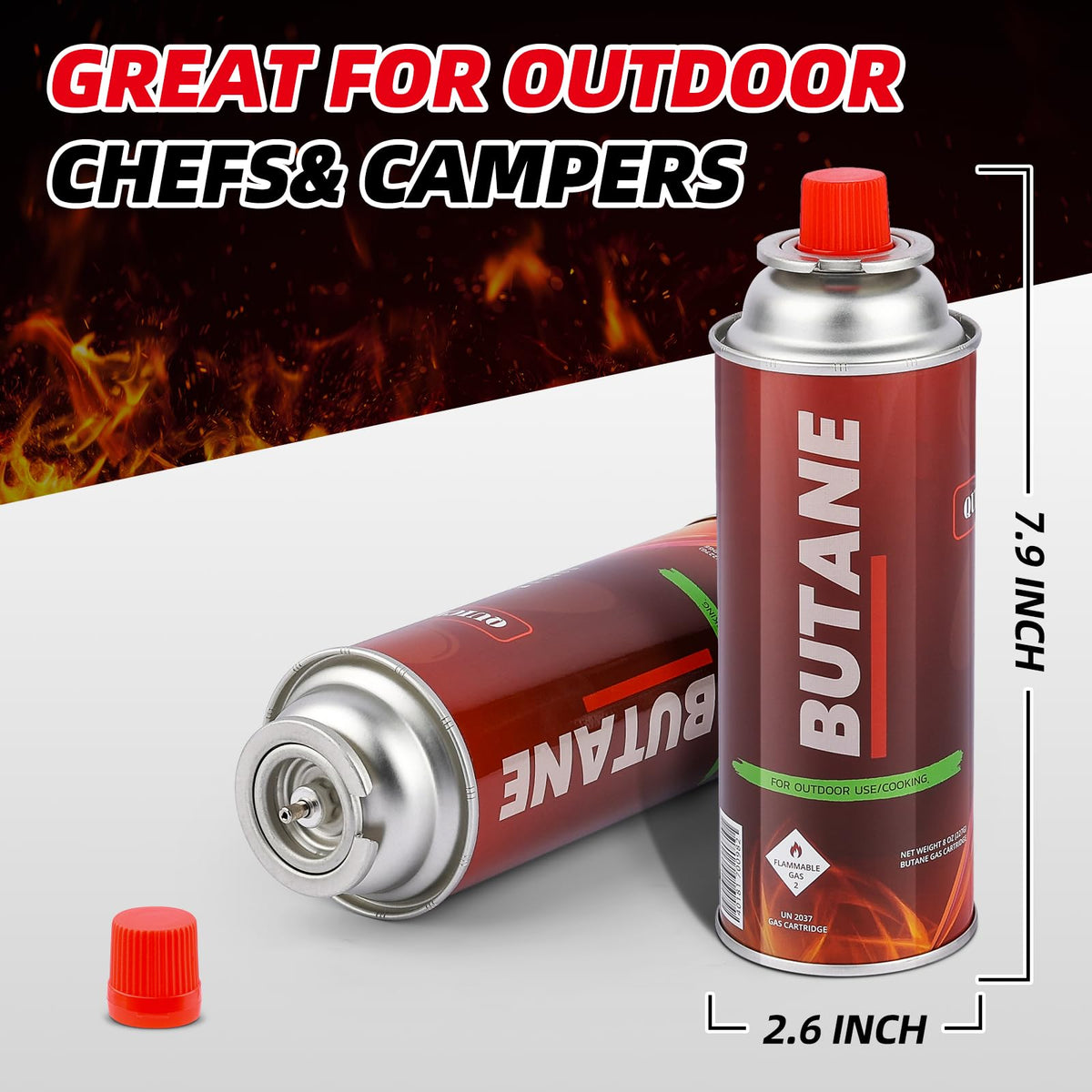 8oz Butane Fuel Canisters Pack of 4 W5558