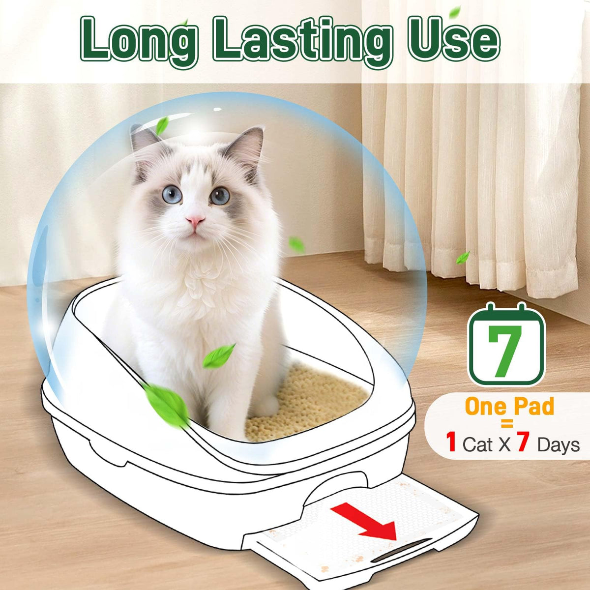 Super Absorbent Unscented Cat Litter Pads 70ct M53605
