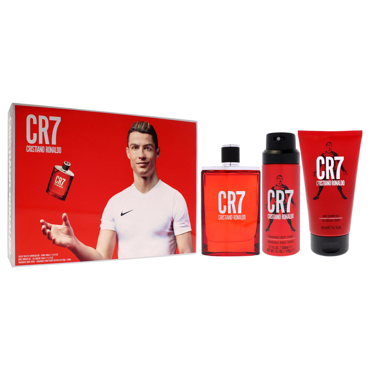 3 Pc Men EDT Spray Body Spray Shower Gel Gift Set M336367