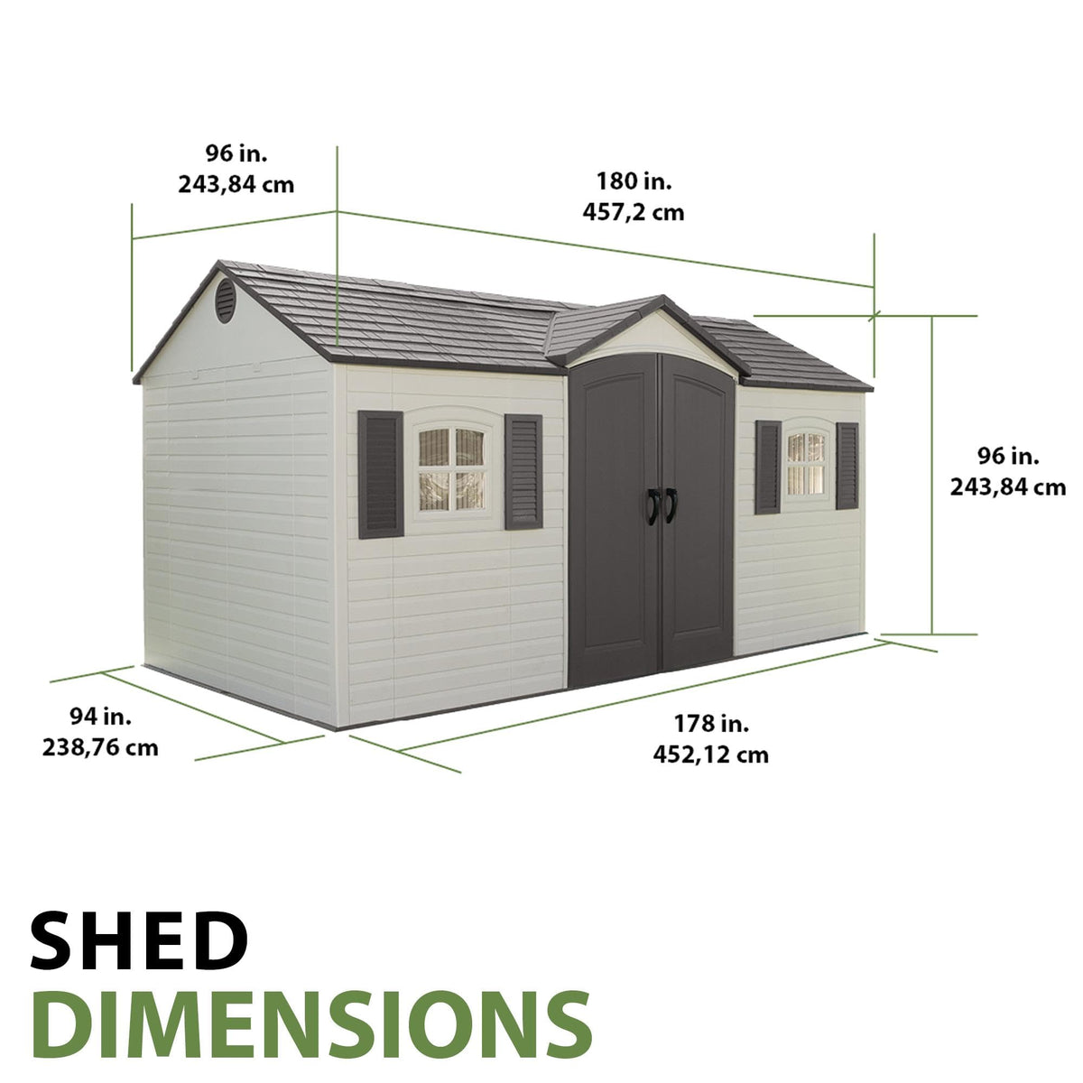 8 x 15 Foot Desert Sand Outdoor Storage Shed L808