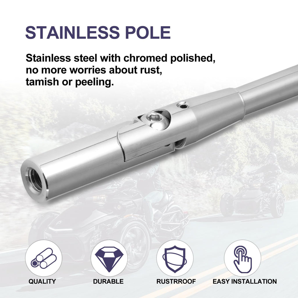 2 Pack Stainless Steel Flag Pole Mount Kit with 6pcs Flags D461