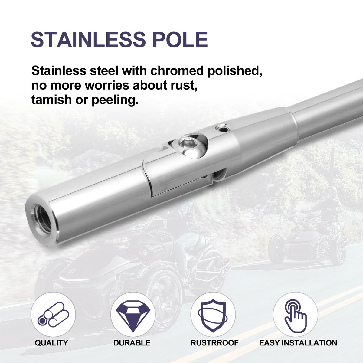 2 Pack Stainless Steel Flag Pole Mount Kit with 6pcs Flags D461