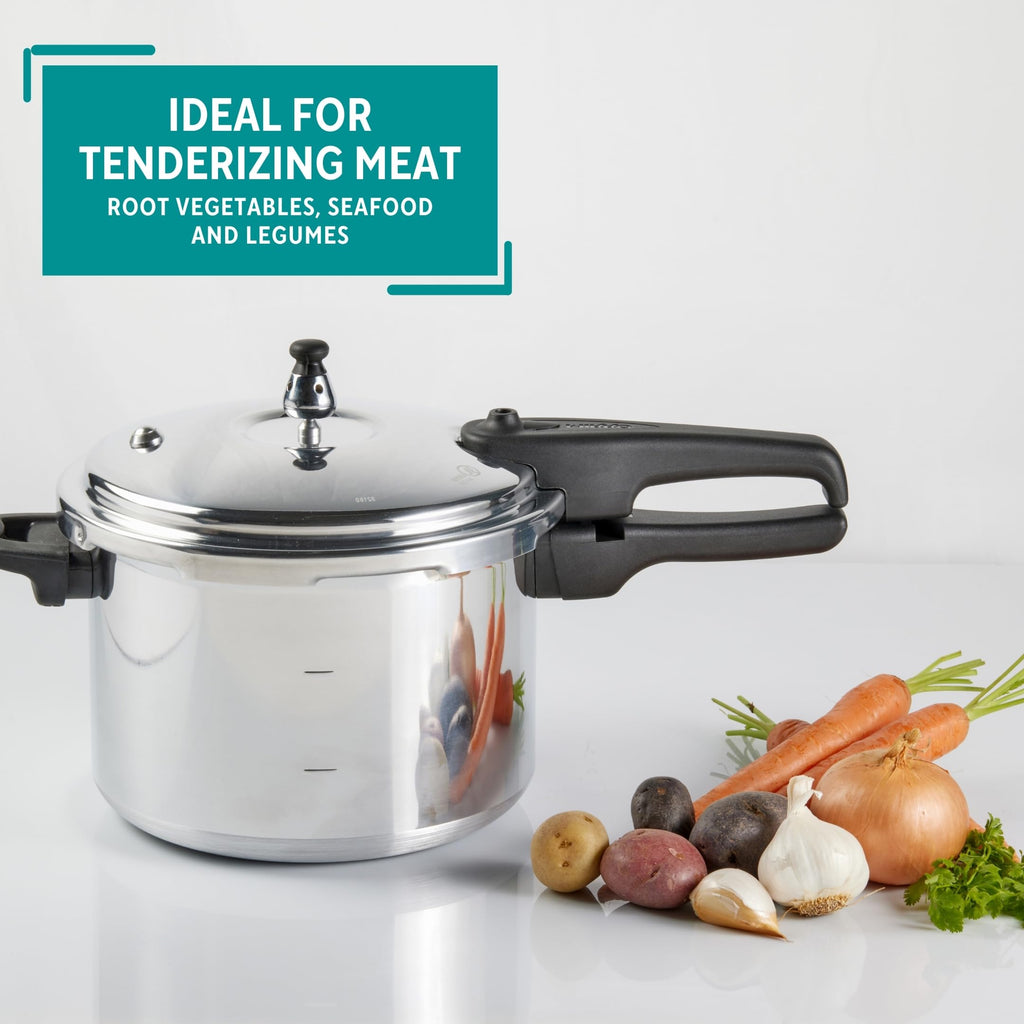 Polished Aluminum 8-Quart Pressure Cooker D4776