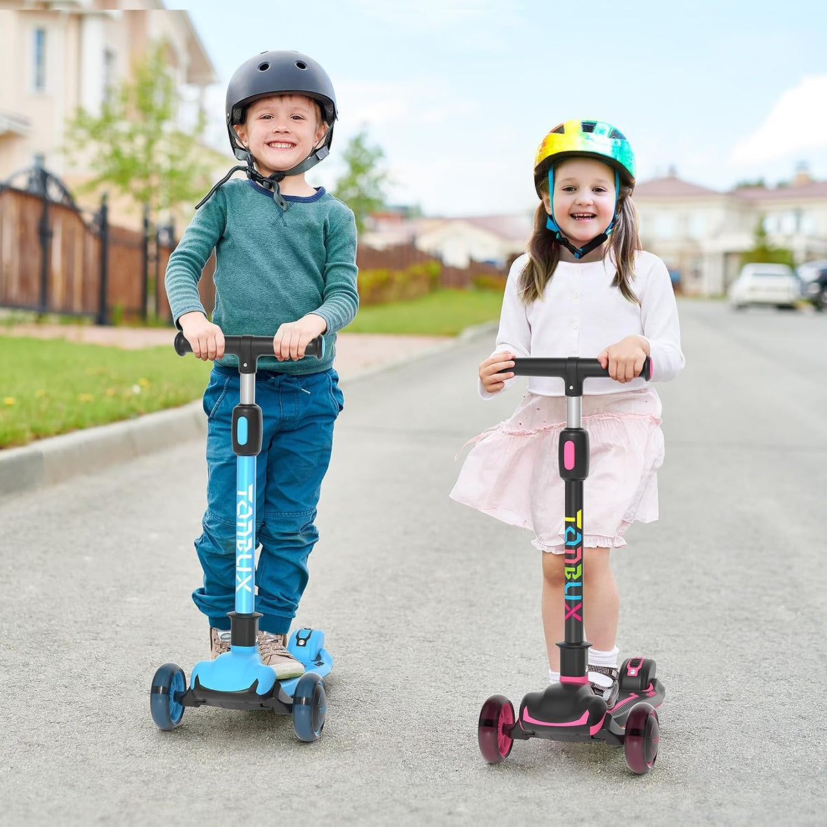 Light Up 3 Wheel Folding Kids Scooter with Adjustable Height Z66745