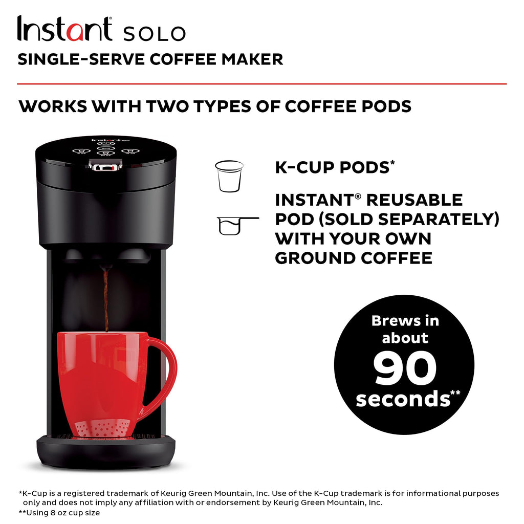 Single Serve K-Cup Pod Compatible Coffee Maker with 40oz Water Reservoir, Black E92471