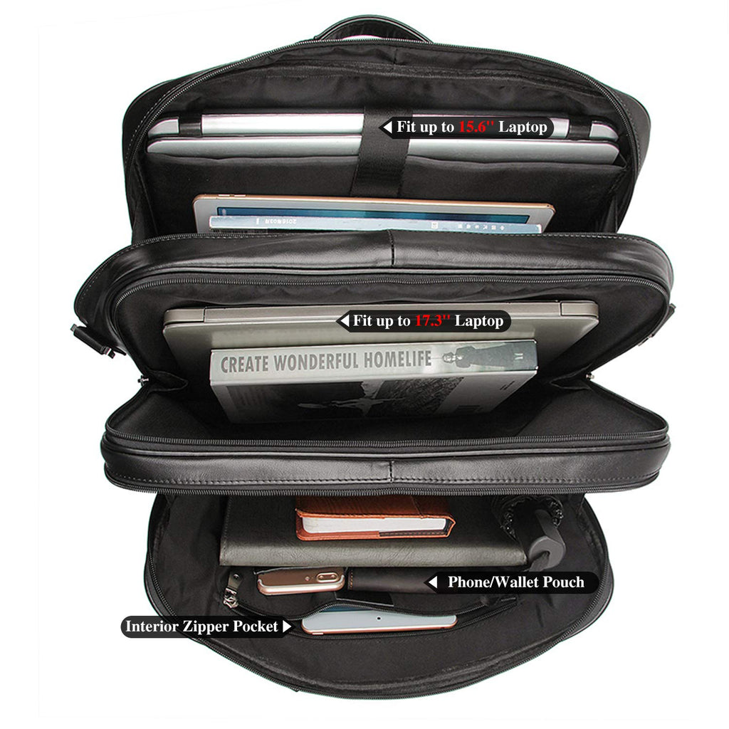 Cowhide Leather 17.3 Inch Messenger Bag Laptop Briefcase C887806