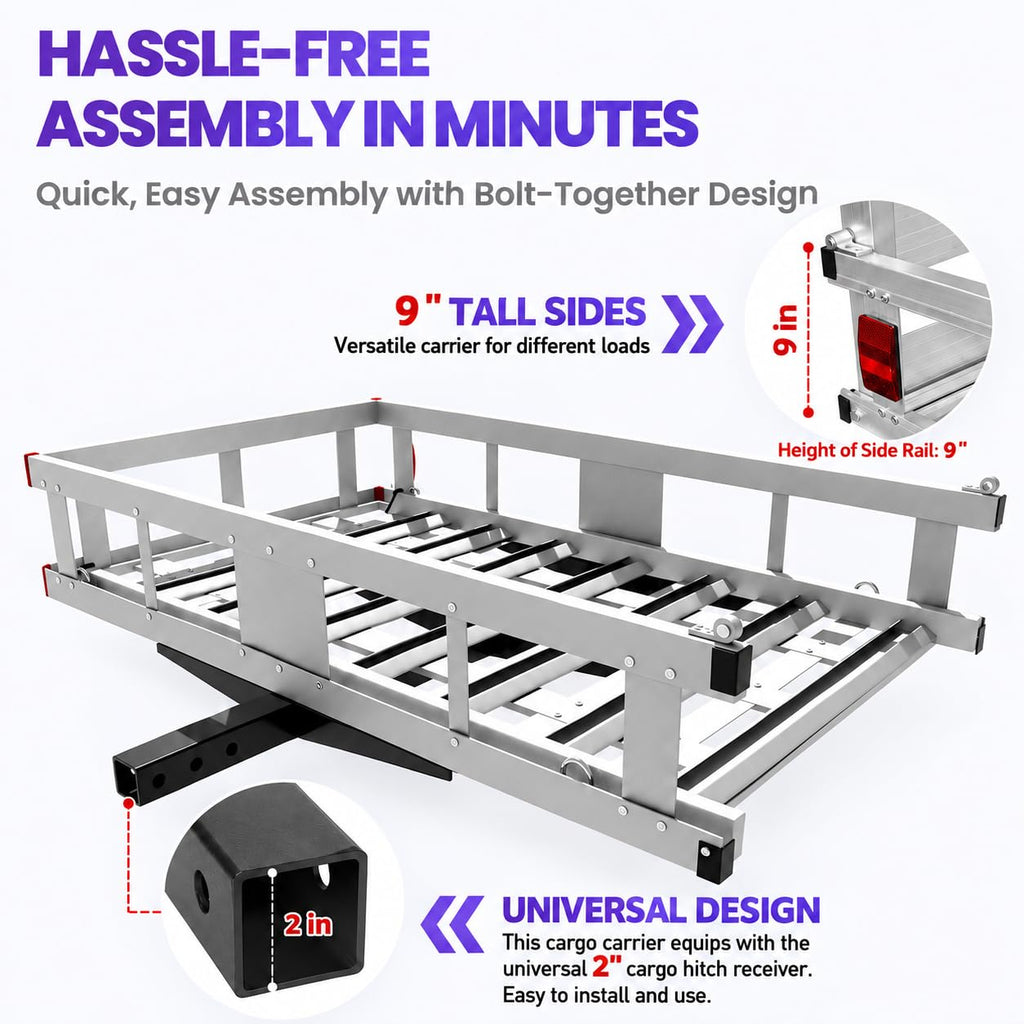 Heavy-Duty Aluminum Hitch Cargo Carrier Q910633