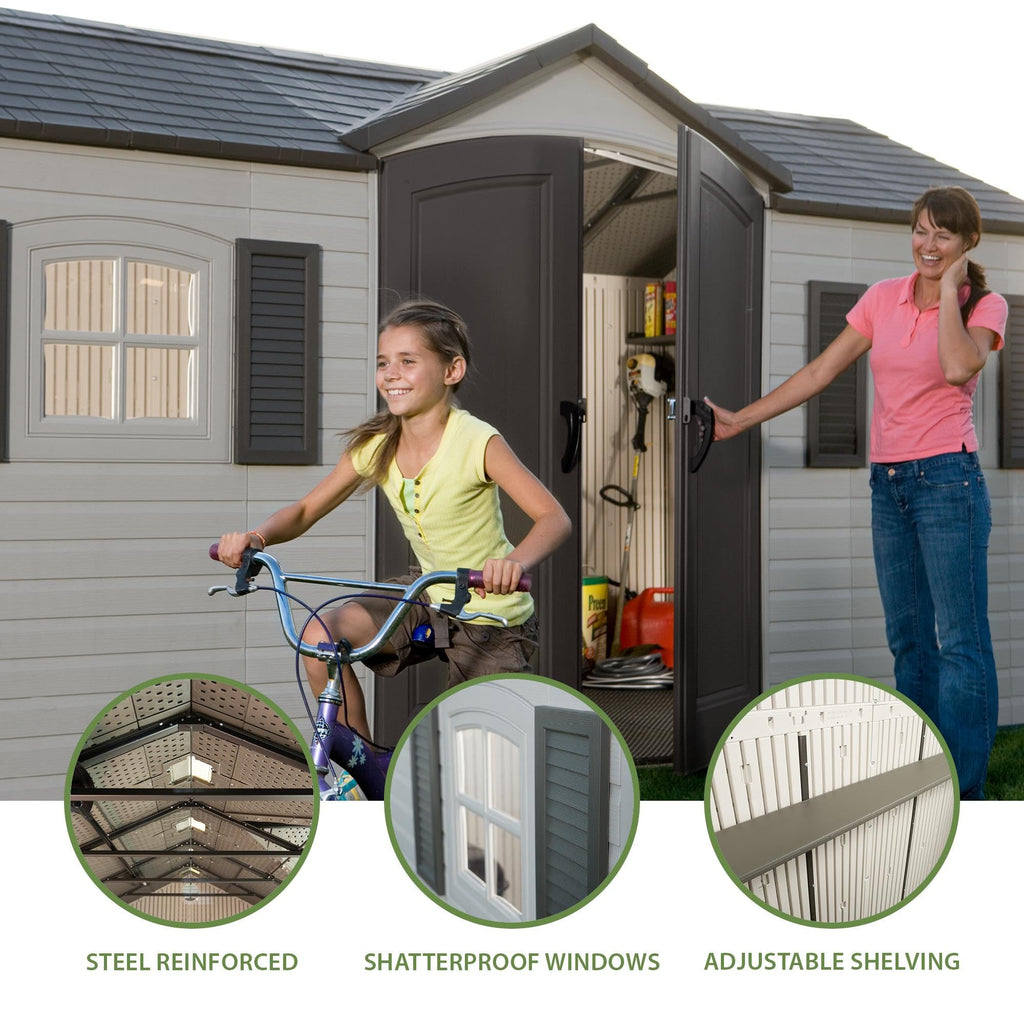 8 x 15 Foot Desert Sand Outdoor Storage Shed L808