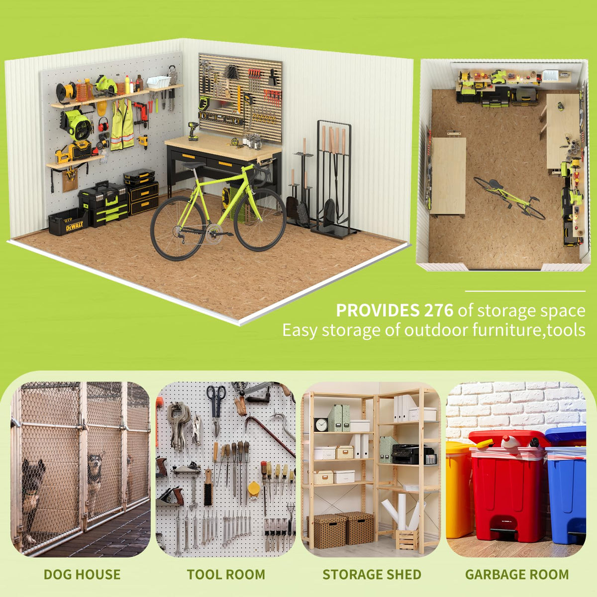 10x14 Metal Storage Shed with Lockable Doors P962235