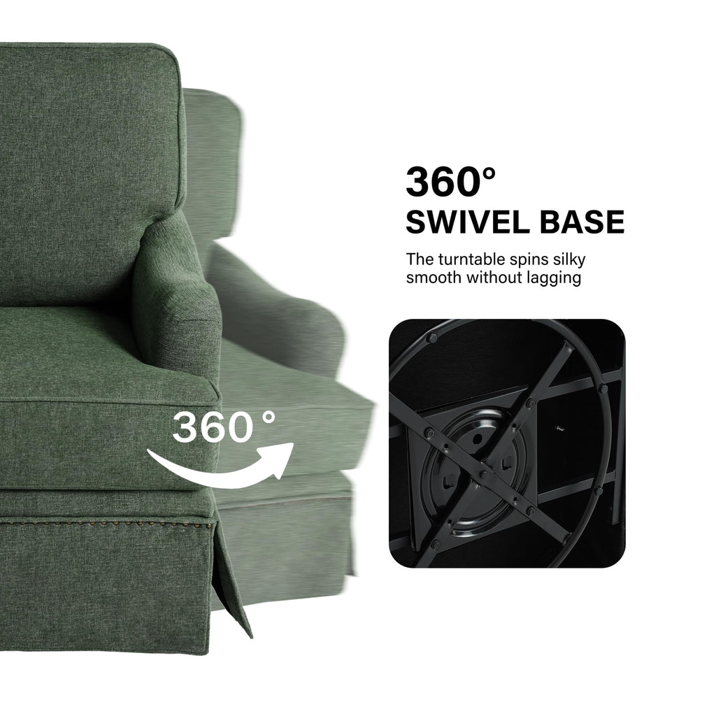 Green Swivel Accent Chair Set of 2 T7233