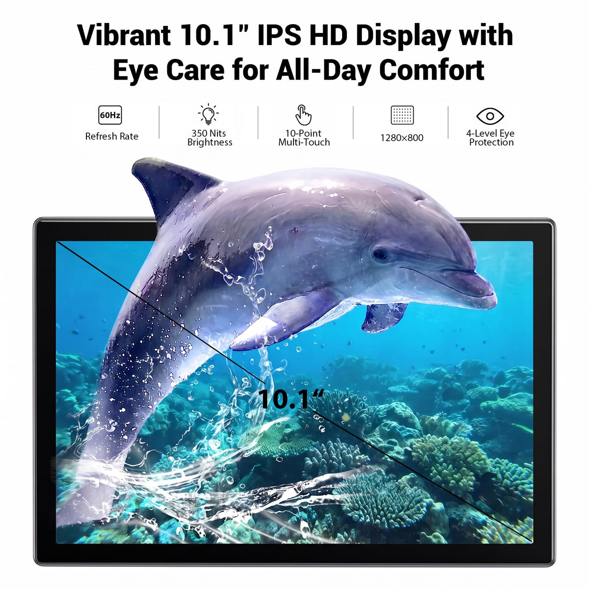 10.1" Android 16 Tablet with Keyboard, 30GB RAM 64GB ROM, Gray R5007