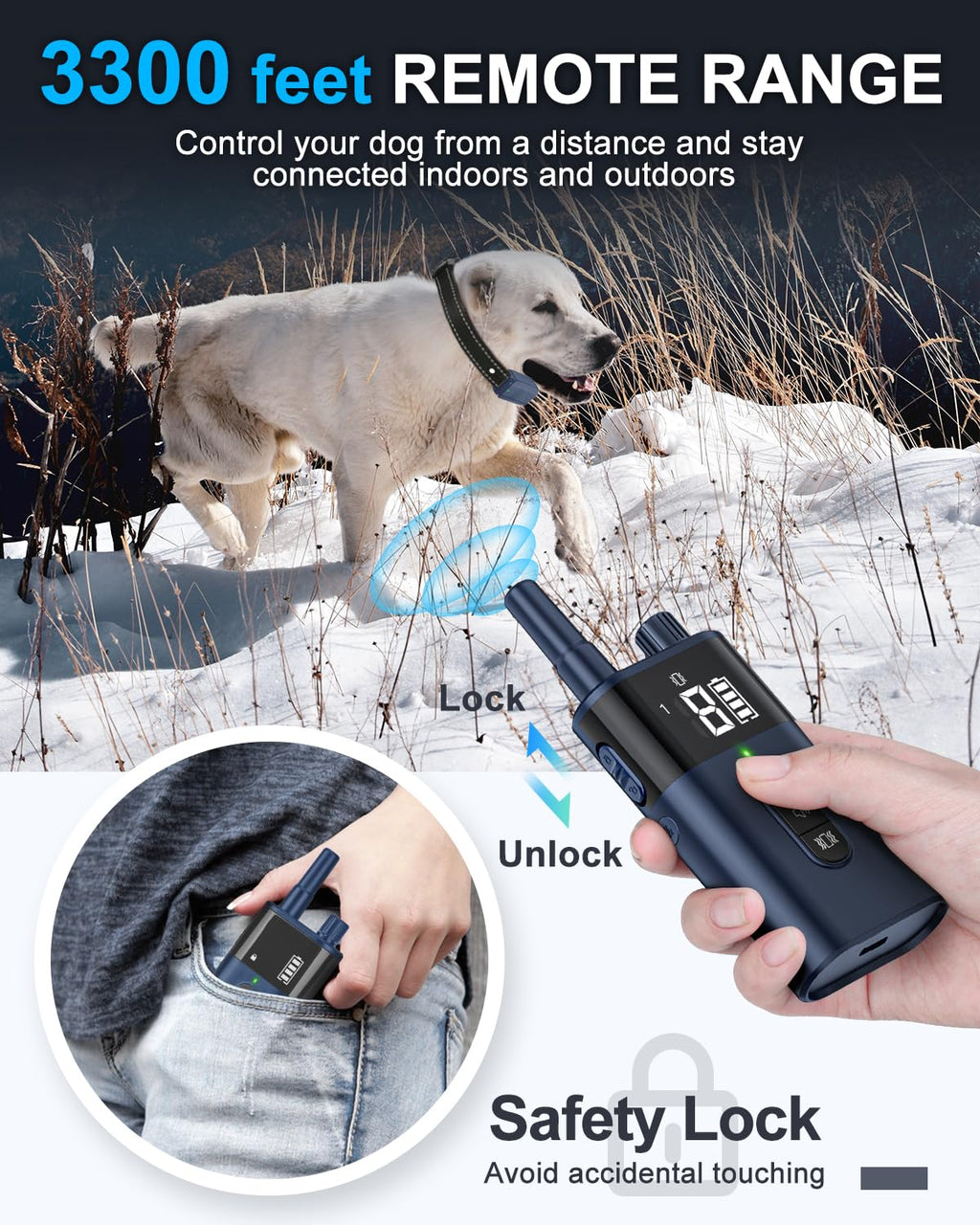 No Shock Dog Training Collar with Remote Waterproof Rechargeable X239685