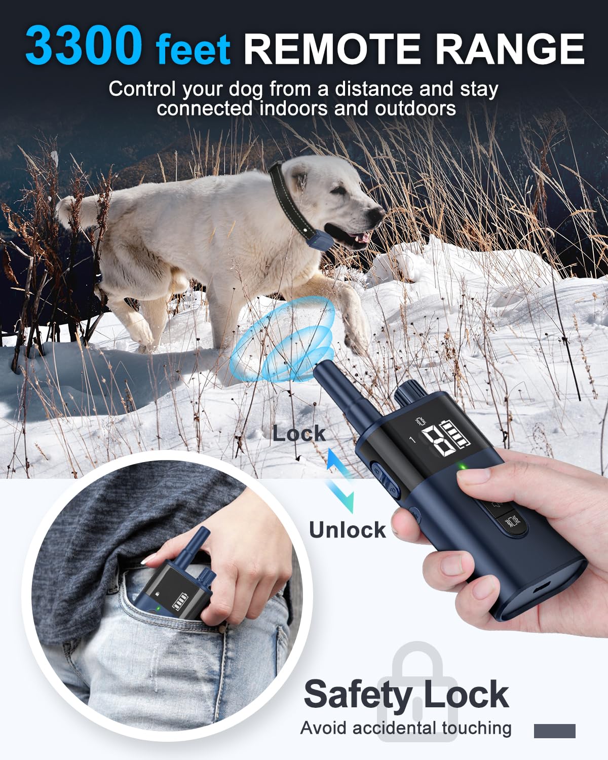 No Shock Dog Training Collar with Remote Waterproof Rechargeable X239685