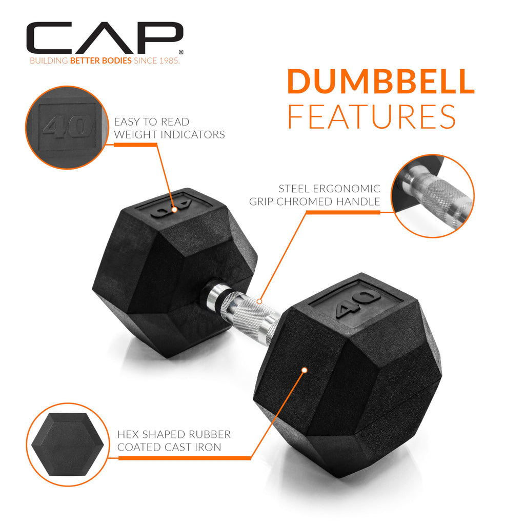 Rubber Coated Hex Dumbbells W75669