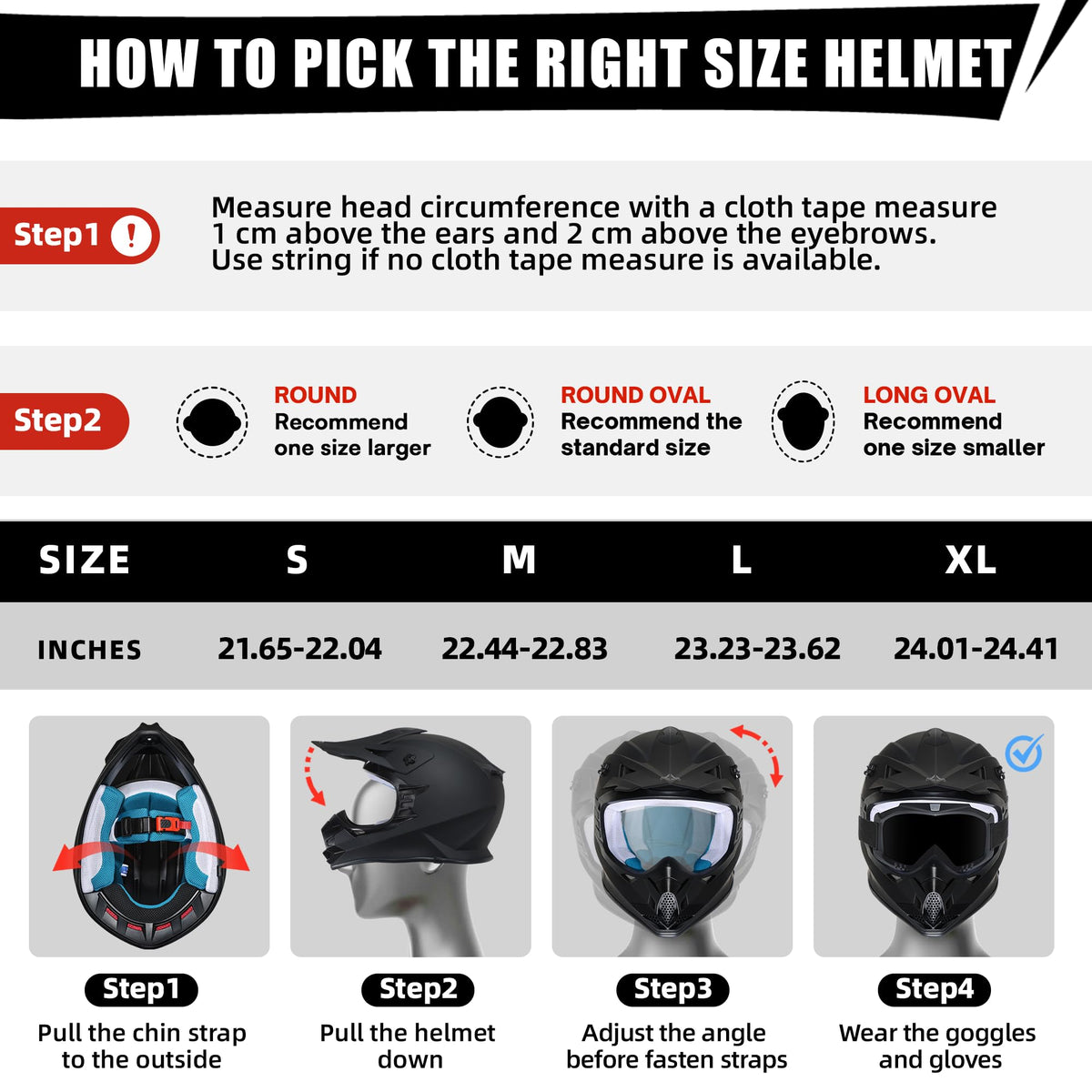 Full Face DOT Certified Motocross Helmet B19957