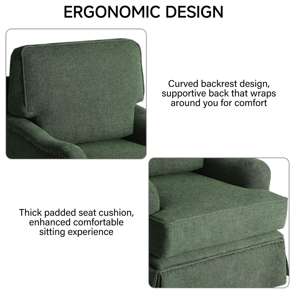 Green Swivel Accent Chair Set of 2 T7233