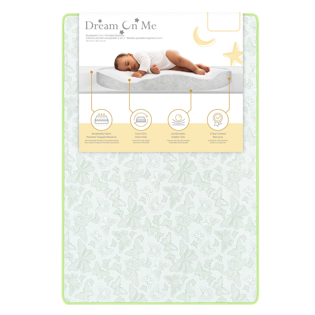 2-in-1 Breathable Dual-Sided Portable Mini Crib Mattress T332