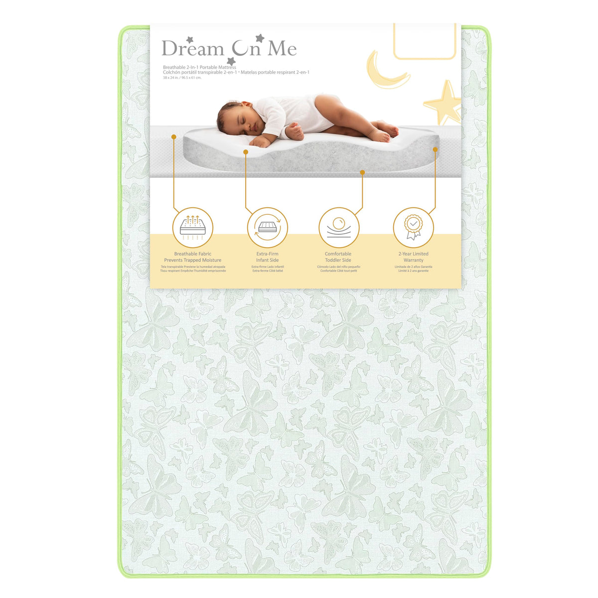 2-in-1 Breathable Dual-Sided Portable Mini Crib Mattress T332