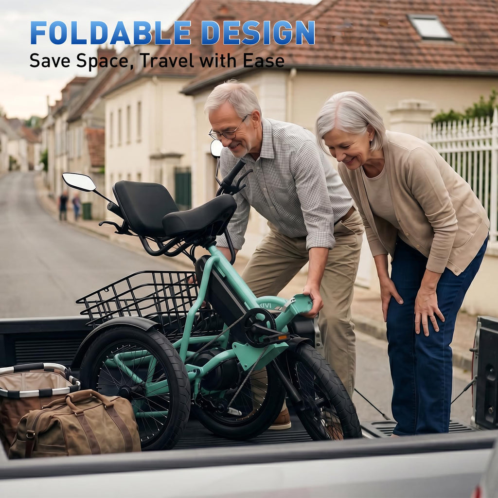 Folding Electric Tricycle 1000W 48V 18" Tire F390