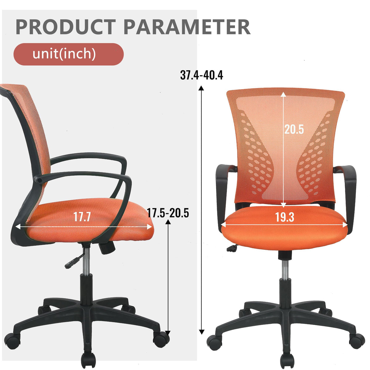 Orange Ergonomic Mesh Gaming Chair Y978242