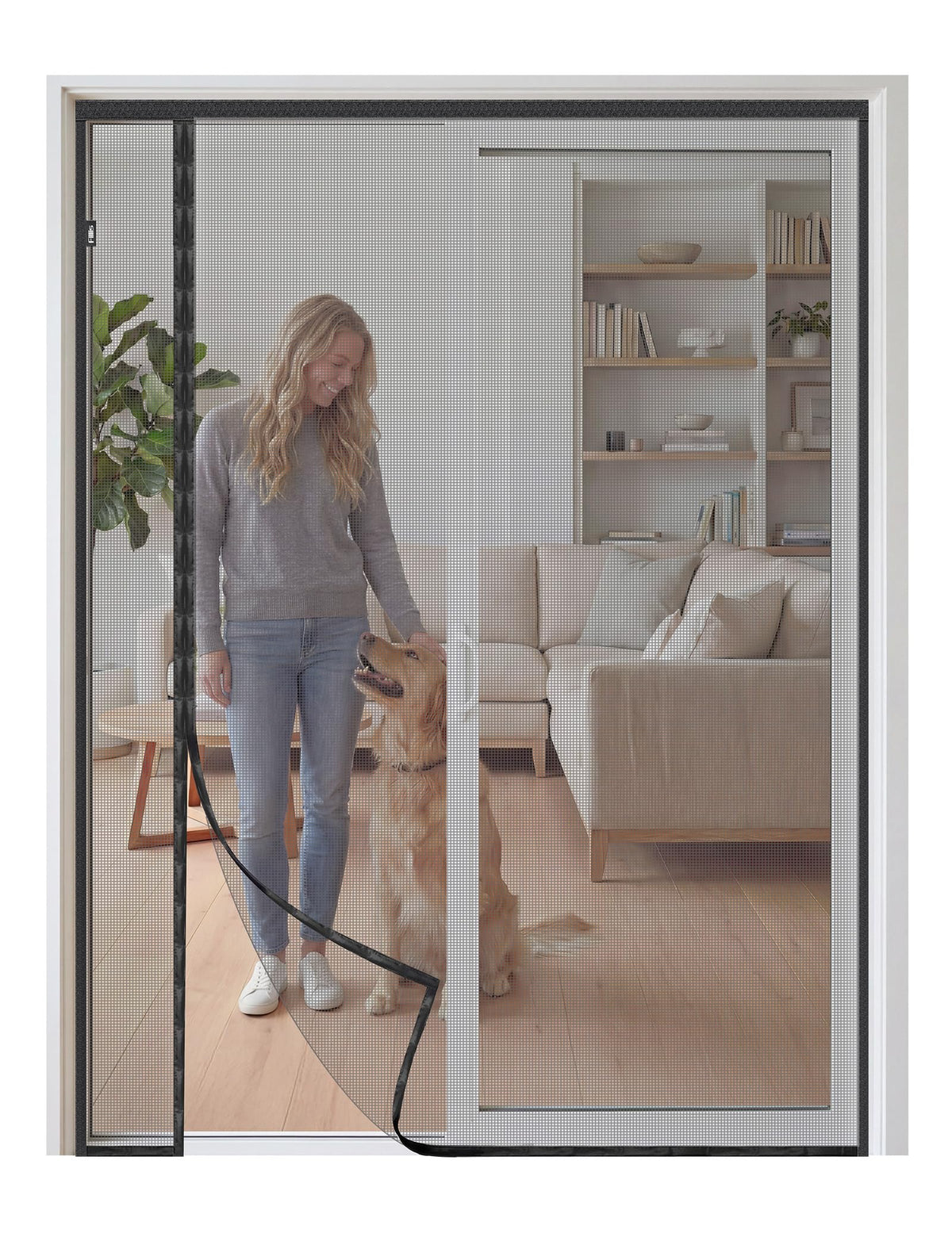 Magnetic Screen Door 72 x 80 Inch Fiberglass Mesh A5699