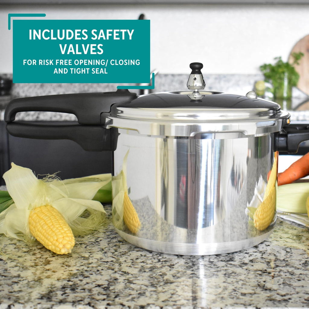 Polished Aluminum 8-Quart Pressure Cooker D4776