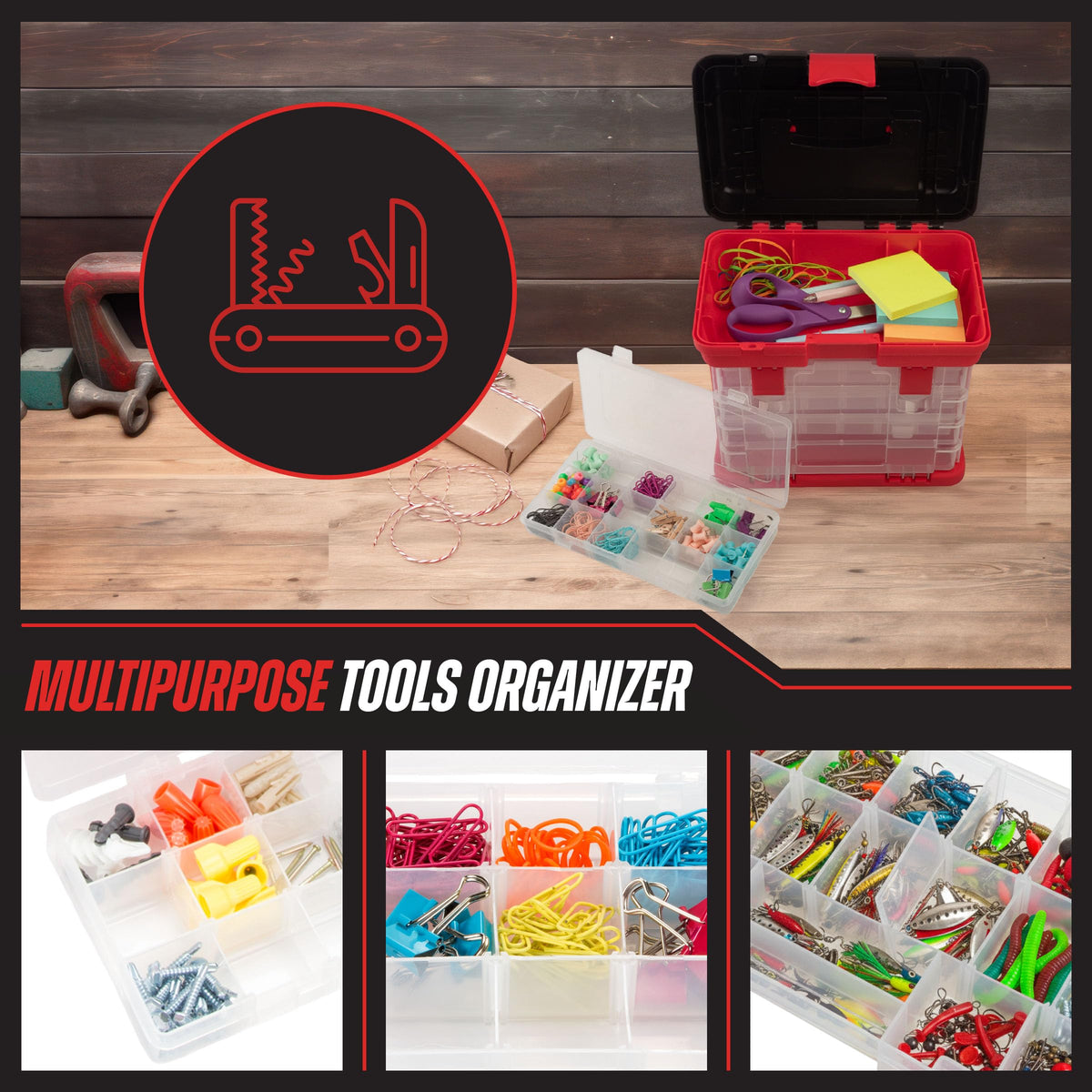 Portable Tool Box Small Parts Organizer with Drawers W4499
