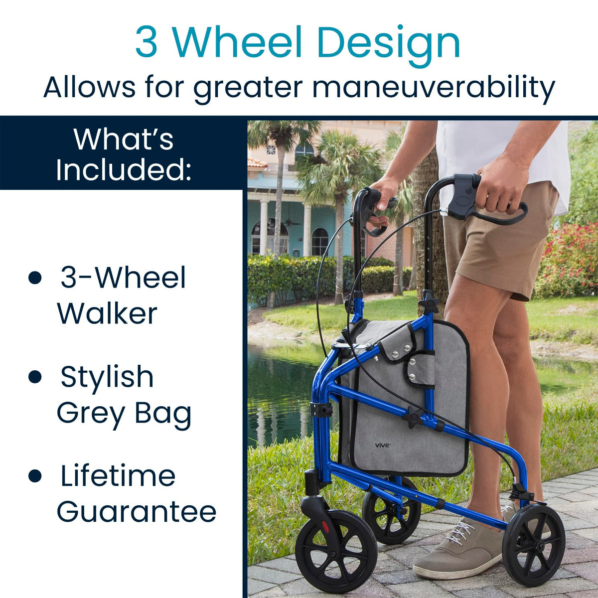 3 Wheel Foldable Walker C61361