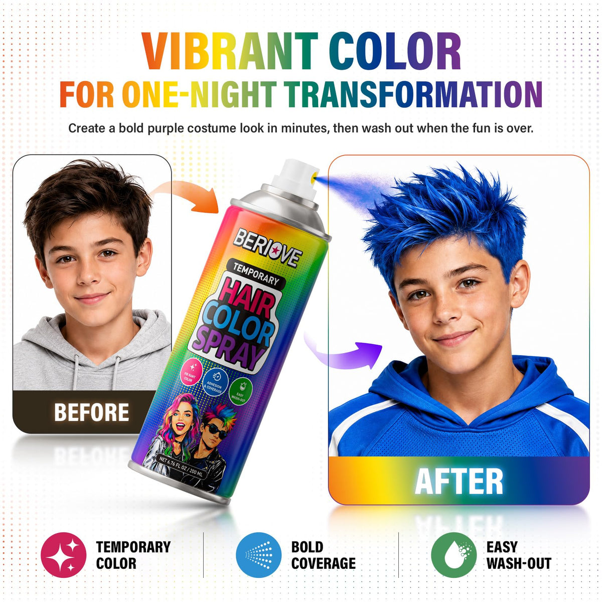 Temporary Hair Spray 6.76oz Washable M301853