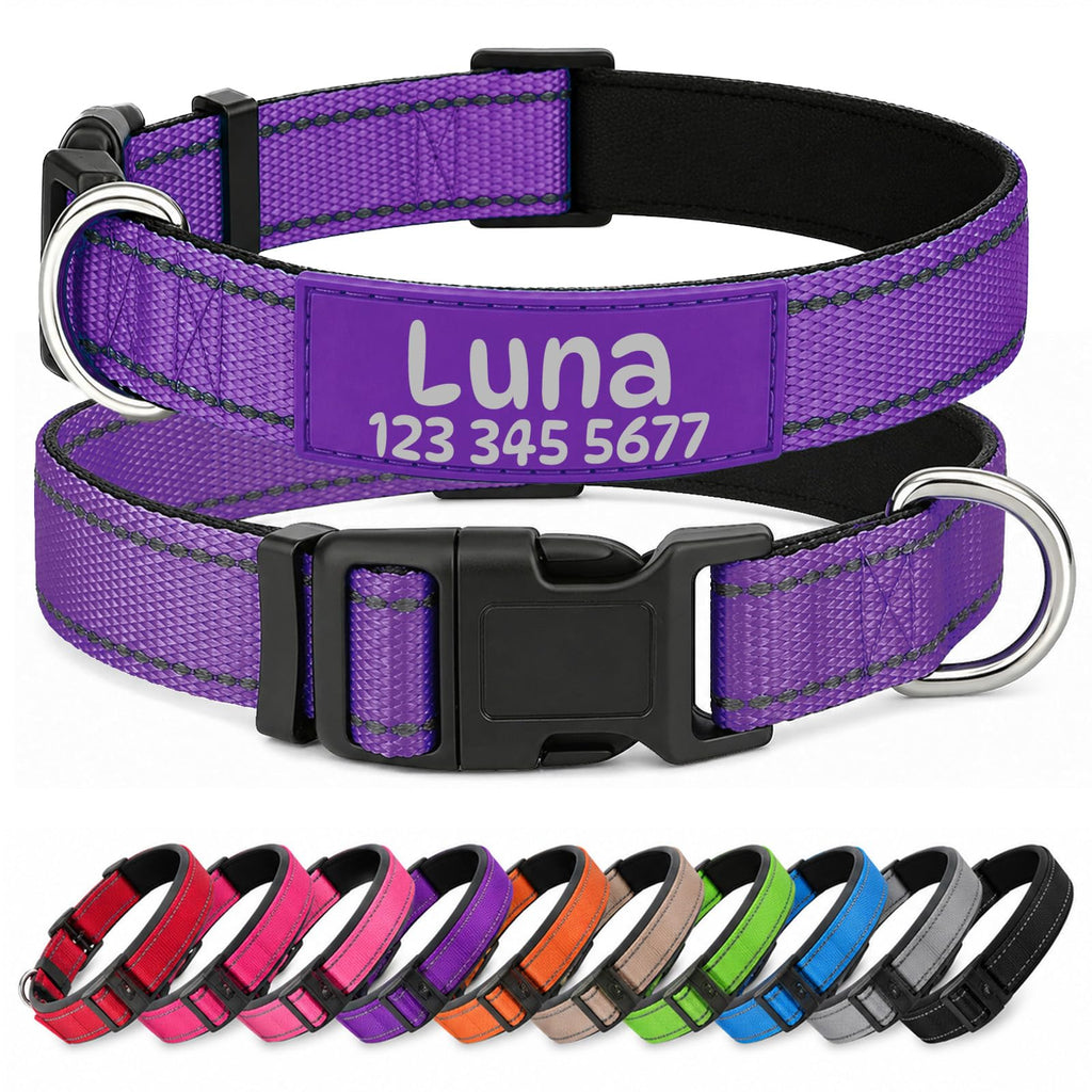 Adjustable Reflective Custom Dog Collar Y2489