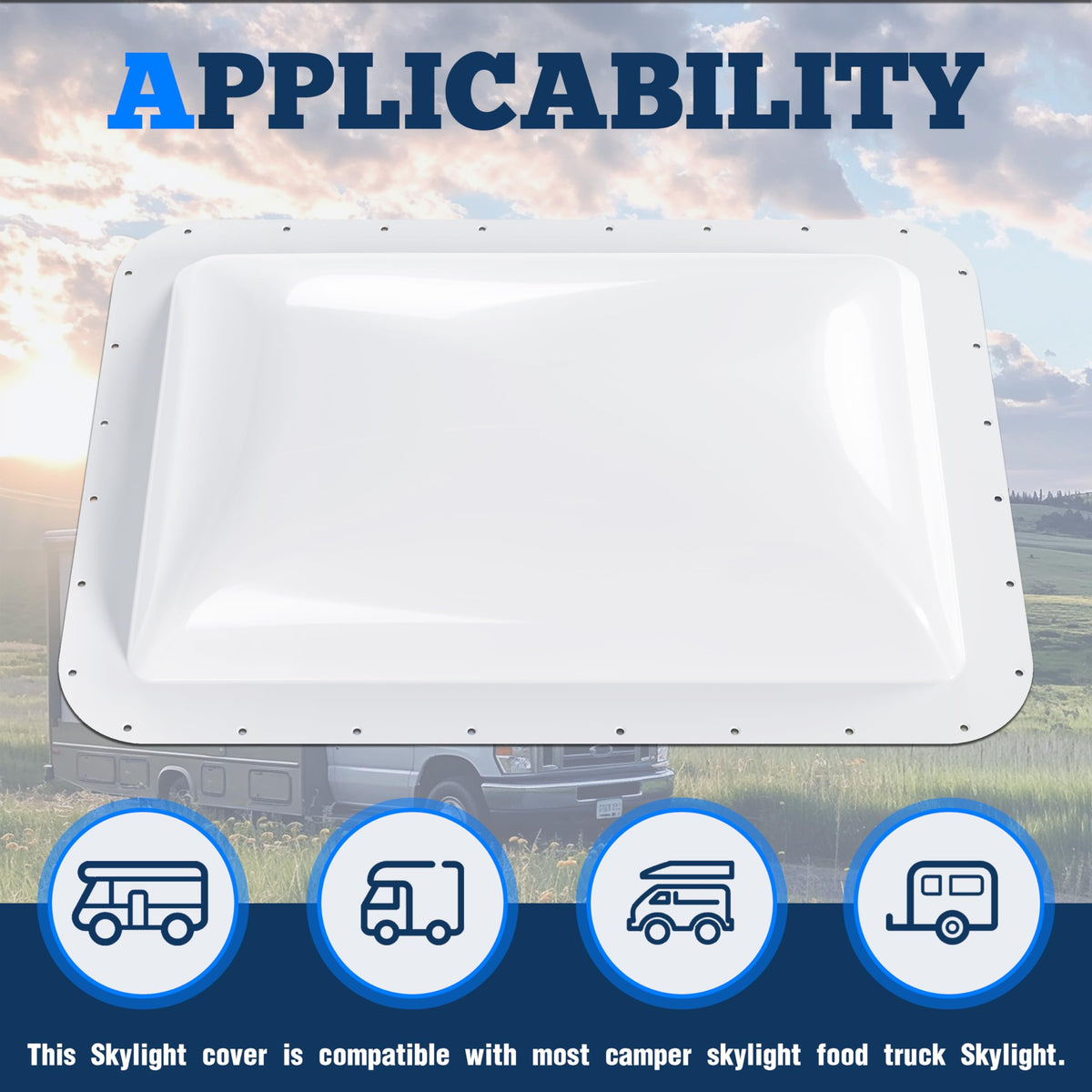 17-7/8" x 25-3/4" RV Skylight Replacement Cover E278