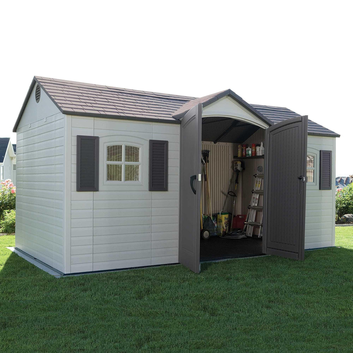 8 x 15 Foot Desert Sand Outdoor Storage Shed L808
