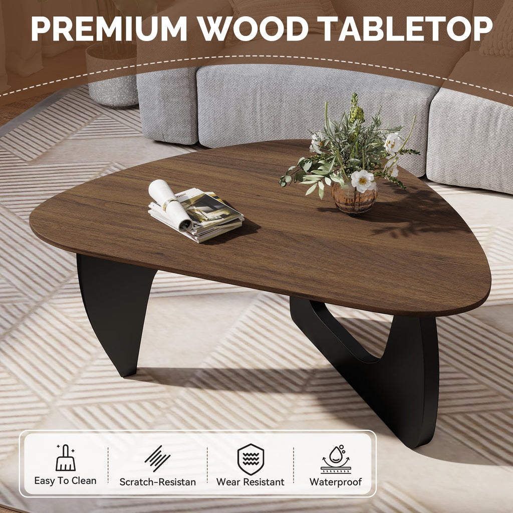 Wood Coffee Table with Wooden Top & Unique Base M6325