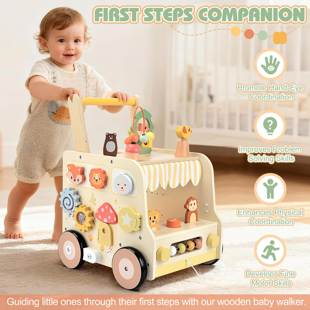 Wooden Activity Cube Push Walker C565679
