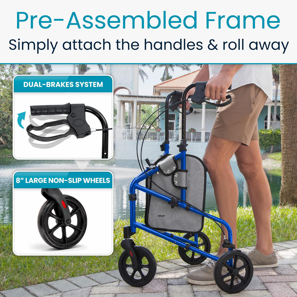 3 Wheel Foldable Walker C61361