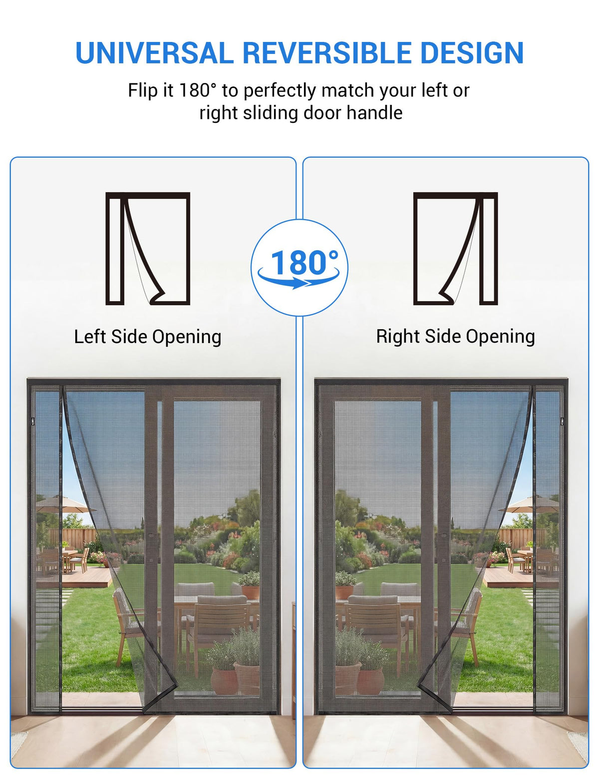 Magnetic Screen Door 72 x 80 Inch Fiberglass Mesh A5699