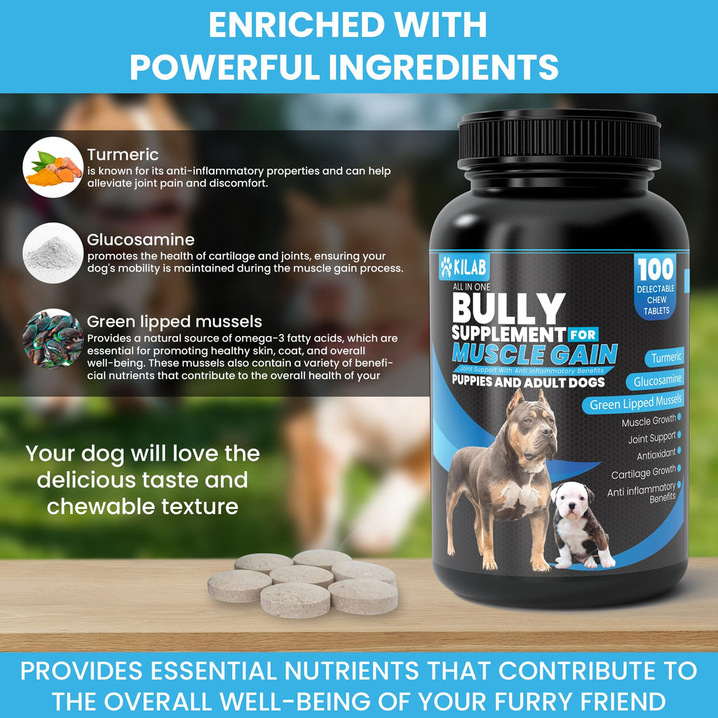 Dog Weight Gainer Supplement with Turmeric, Glucosamine, Green Lipped Mussels R5122