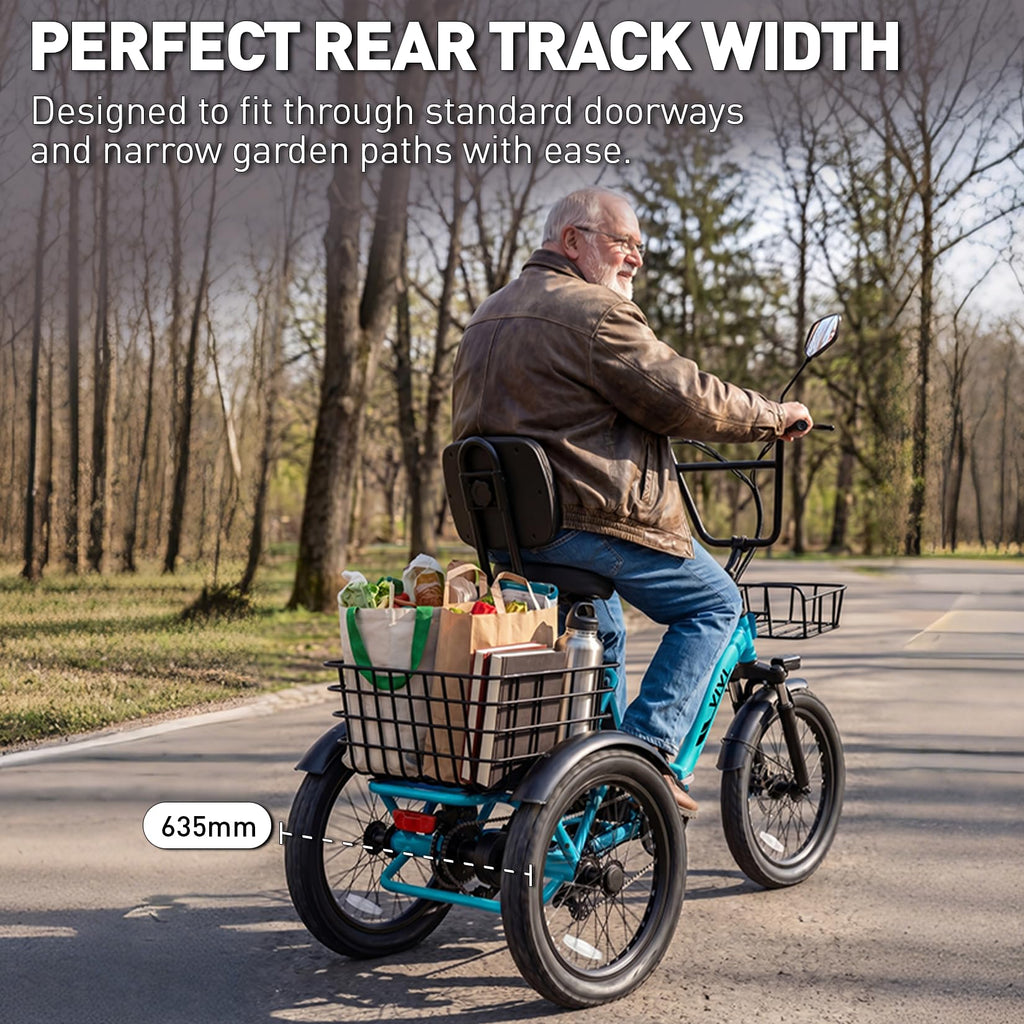 Folding Electric Tricycle 1000W 48V 18" Tire F390