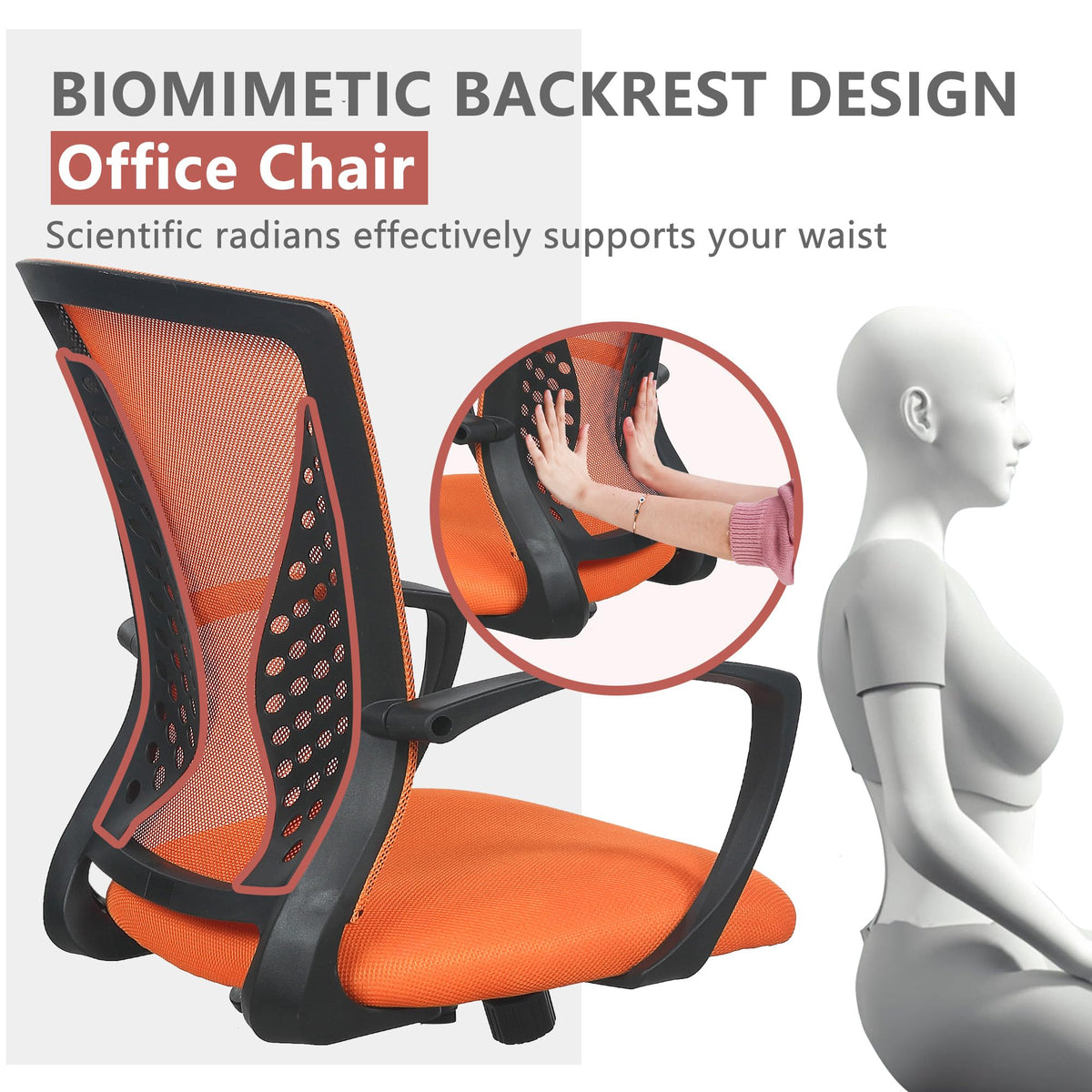 Orange Ergonomic Mesh Gaming Chair Y978242