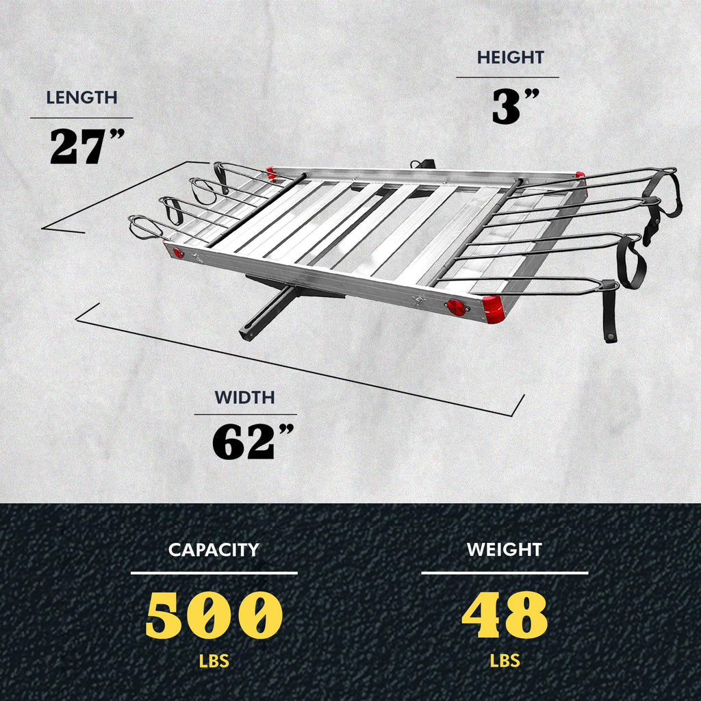 500 lb Aluminum 2-in-1 Hitch Cargo Carrier K399