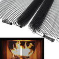 2 Pack Black Metal Fireplace Mesh Screen Curtain G875
