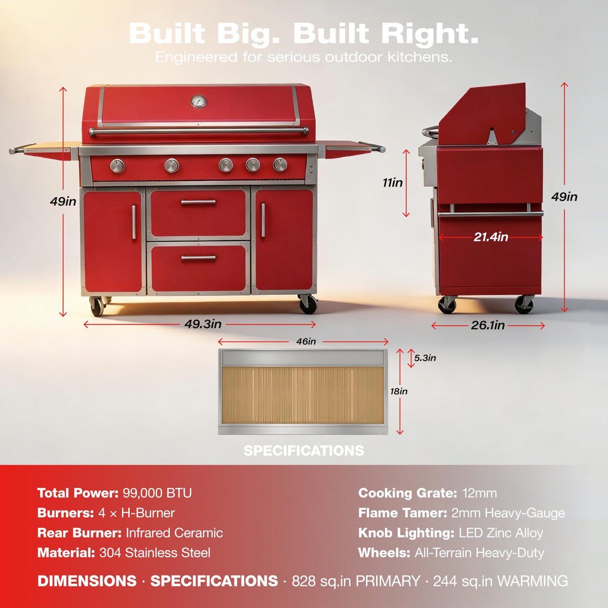 49" 99,000 BTU Stainless Steel Gas Grill H402