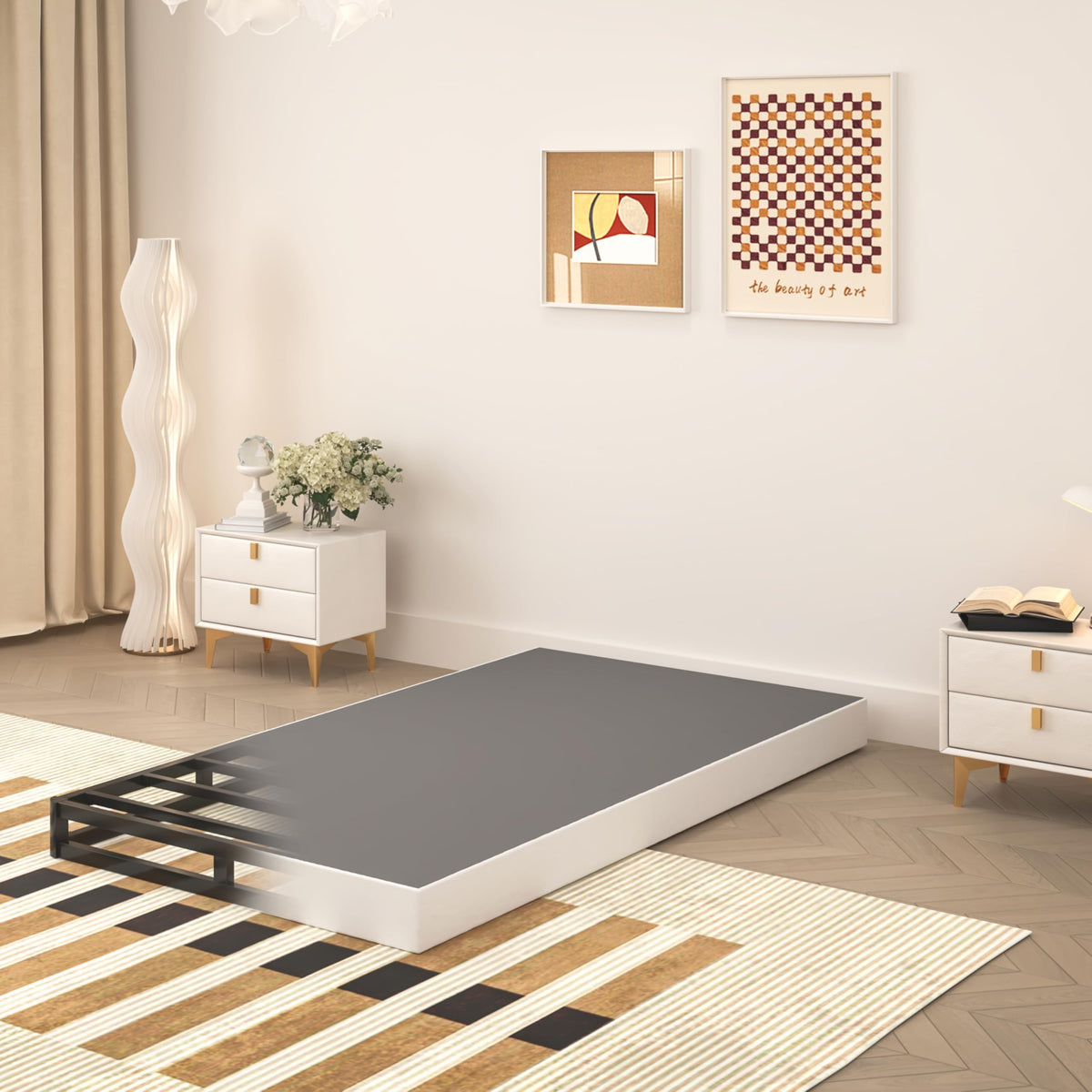 5 Inch Twin Box Spring, Heavy Duty Metal Mattress Foundation, 2500 lbs Capacity U44957
