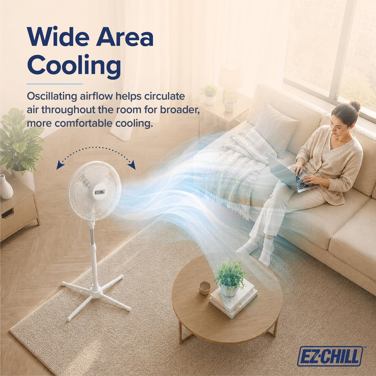 16" Oscillating Pedestal Fan White N97549