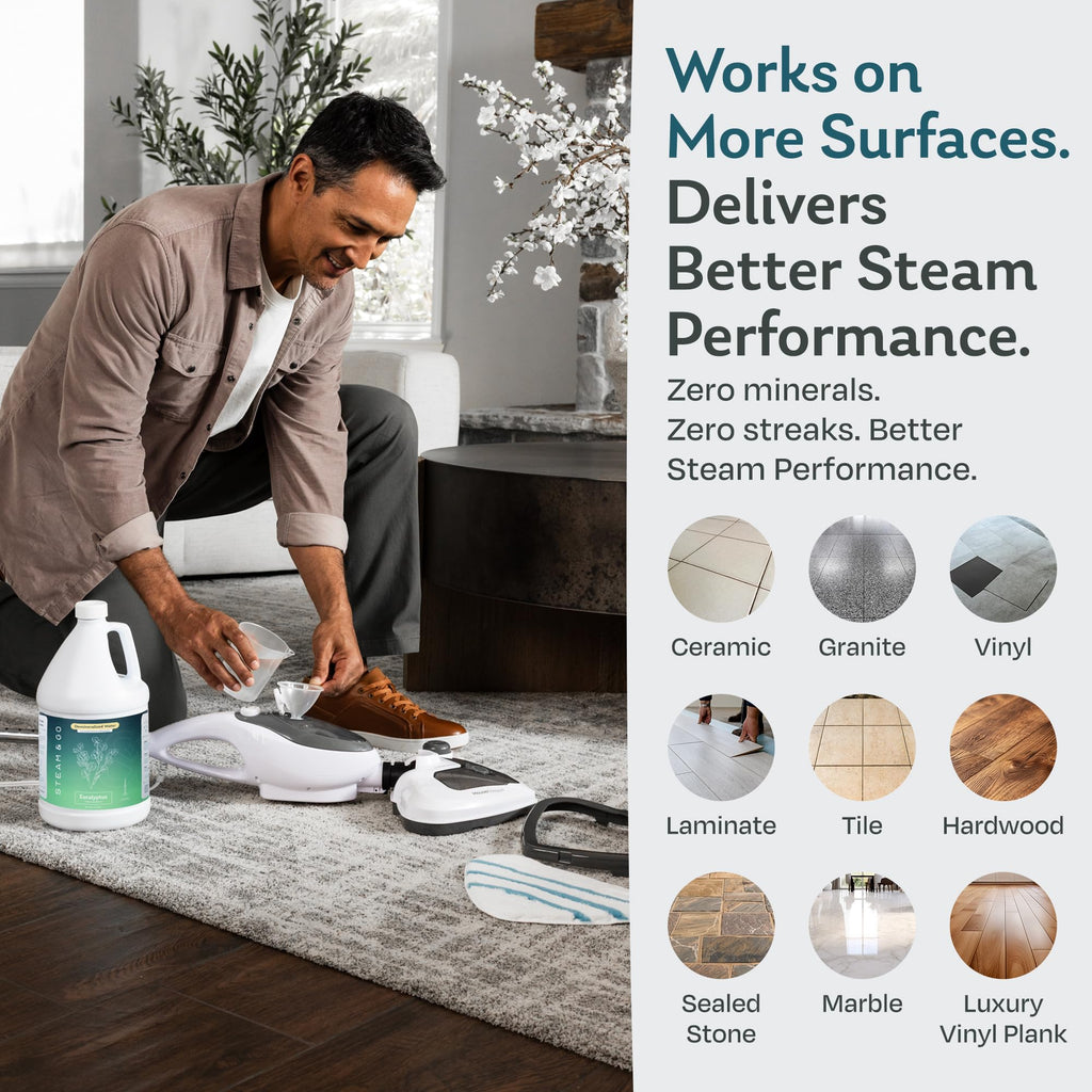 Demineralized Water for Steam Mop, Eucalyptus Mint, 32 oz I158599
