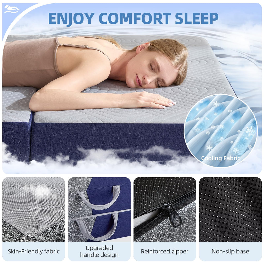 6 Inch Cooling Memory Foam Foldable Mattress Twin Size I97534