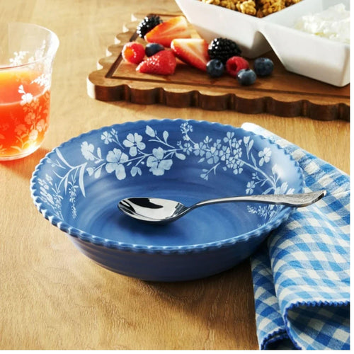 12-Piece Bamboo Melamine Dinnerware Set, Service for 4, Blue U801849
